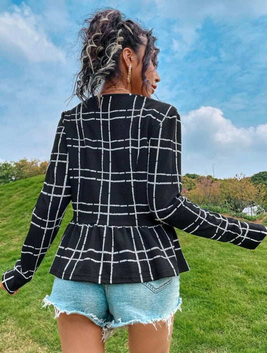 Saco con estampado de cuadros