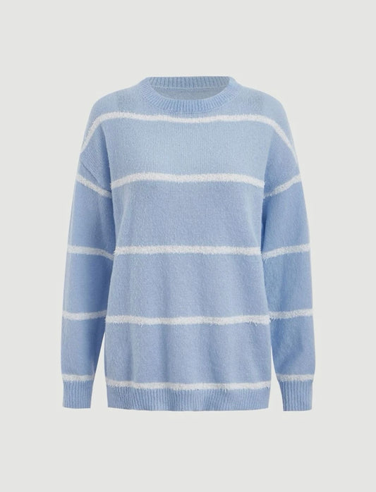 MOD Jersey con patrón de rayas de hombros caídos