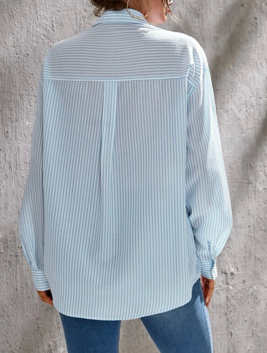 Tall Camisa con estampado de rayas de hombros caídos