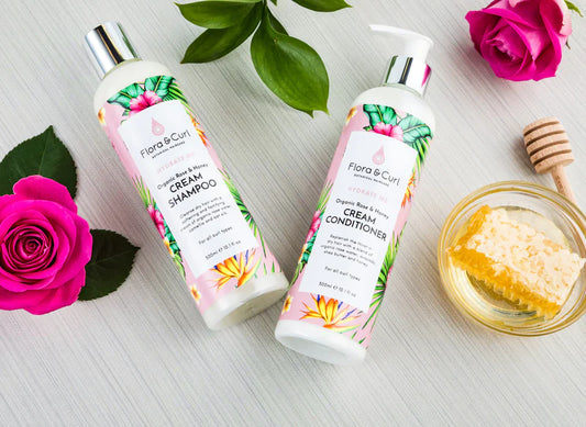 Flora & Curl Organic Rose & Honey Cream Acondicionador y Shampoo 300ml