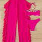 Juego de bikini de tres piezas halter con pantalones Cover up