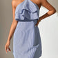 Vestido halter con estampado de rayas