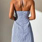 Vestido halter con estampado de rayas