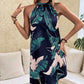 Vestido halter con estampado tropical