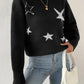 Jersey con patrón de estrella de hombros caídos