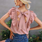 Blusa con cordón trasero ribete con fruncido